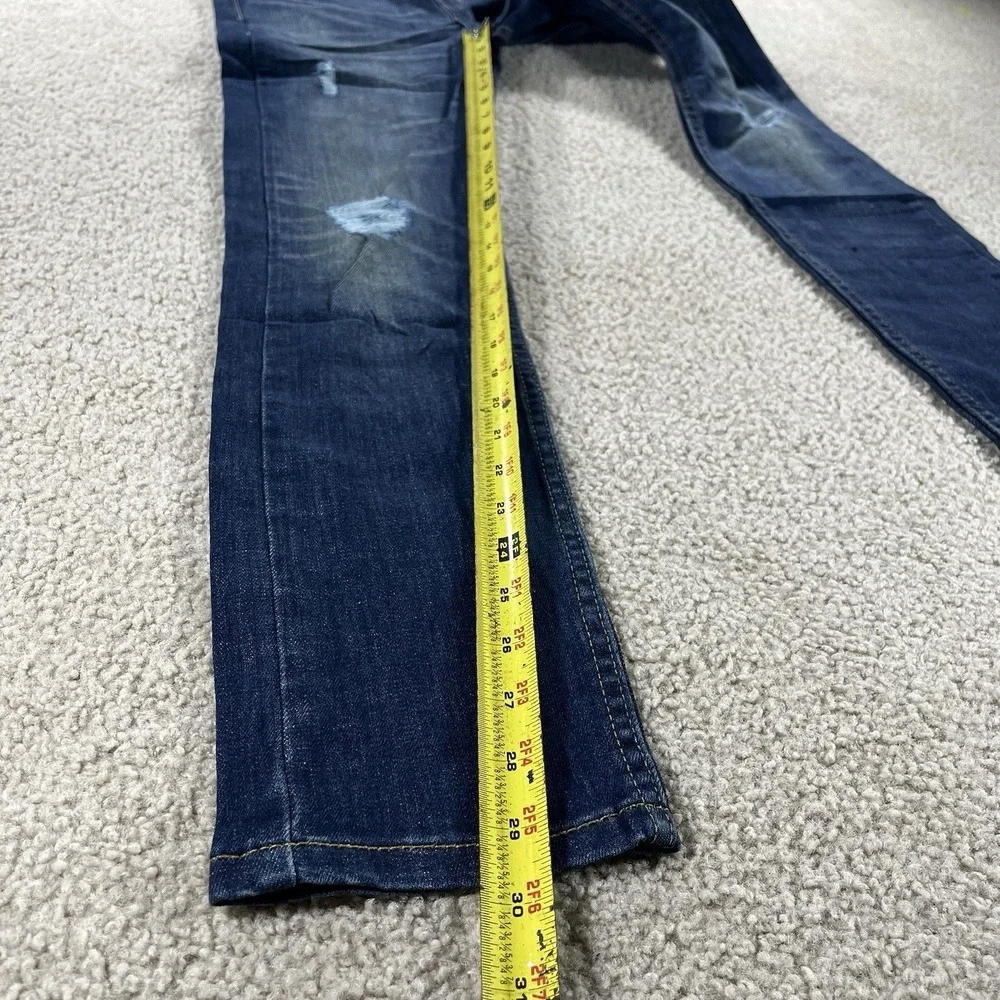Levis 510 Skinny Men's Size 27Wx30L Dark Wash Blue Denim Jeans Distressed NWT